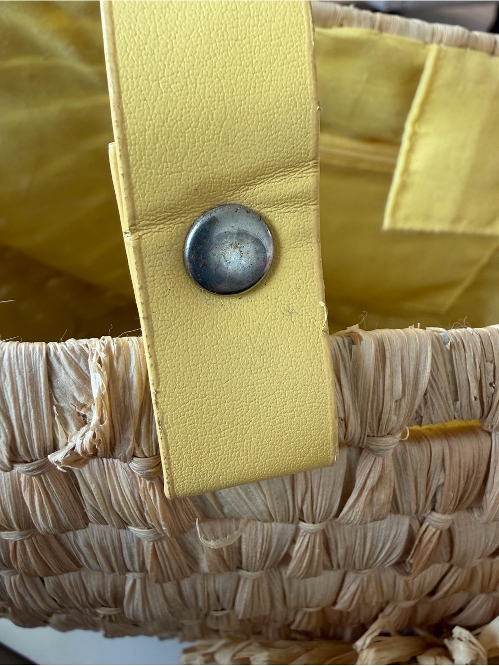 Jeanne Lottie Yellow Straw Tote Bag - Picture 10 of 10